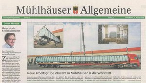 Zeitungsausschnitt der Mühlhäuser Allgemeine